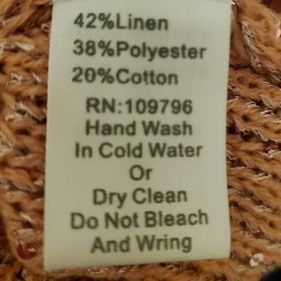 💚5/$25 NWT Pretty Angel Pink Crochet Knit Linen Blend Fringe Sequin Tank Small - Picture 6 of 7